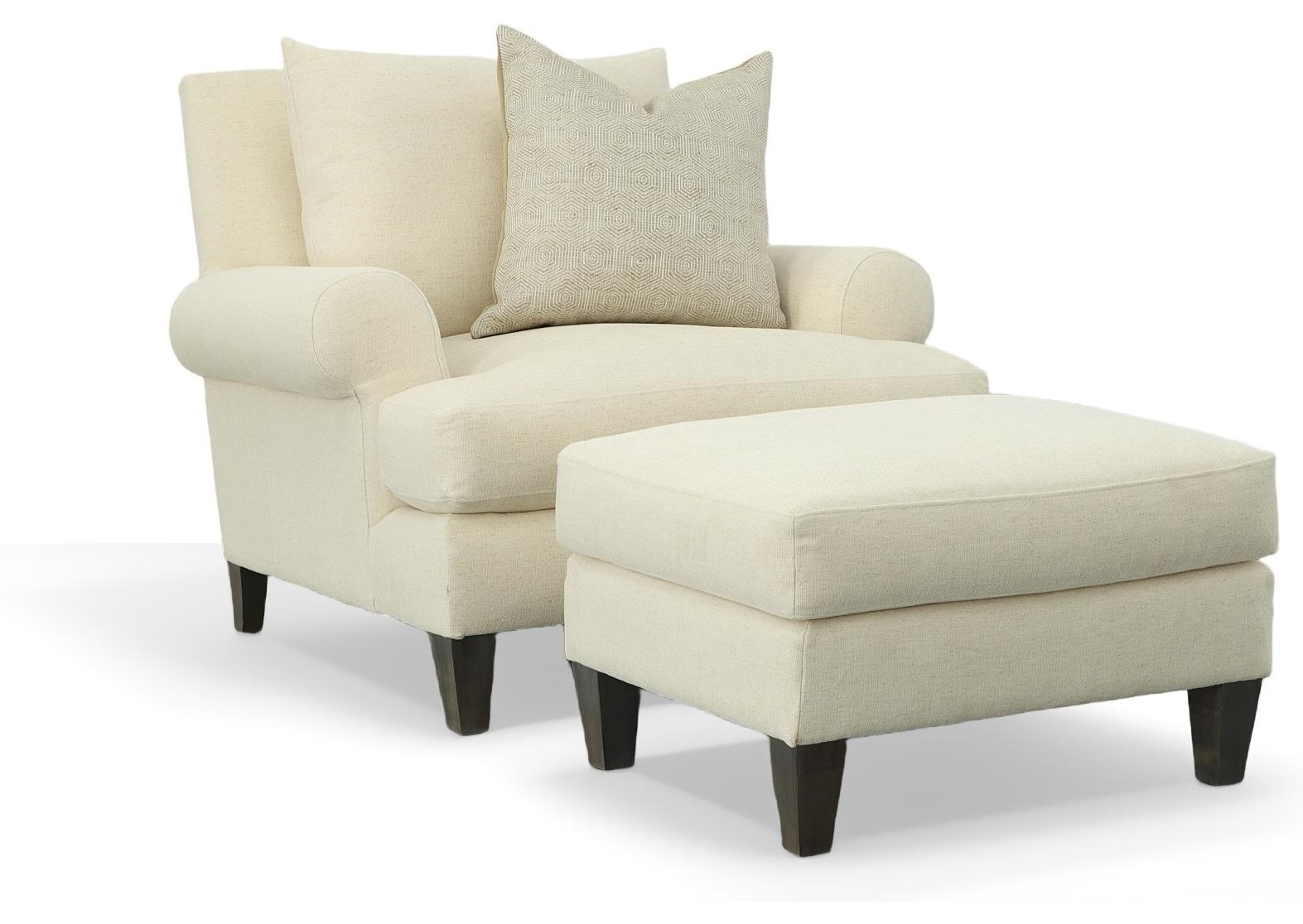 Transitional Chair &amp; Ottoman