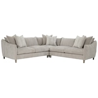 Contemporary 3-Piece L-Shape Sectional with  Luxe Feather Down Cushions
