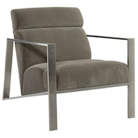 Contemporary Upholstered Chair with Metal Legs