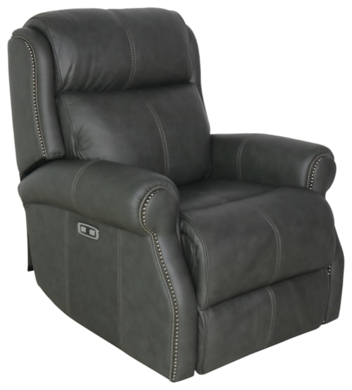 Leather Power Reclining Chair with Power Tilt Headrest and USB Charging Port