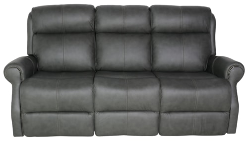 Leather Power Reclining Sofa with Power Tilt Headrests and USB Charging Ports
