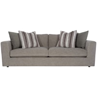 Contemporary Sofa with Down Seat Cushions and Throw Pillows