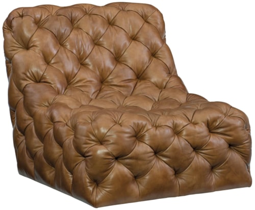 Armless Tufted Swivel Chair