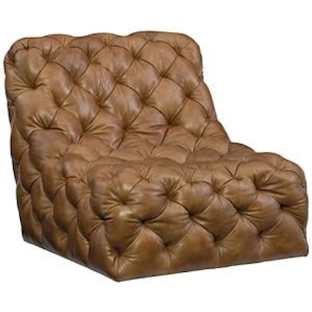 Armless Tufted Swivel Chair