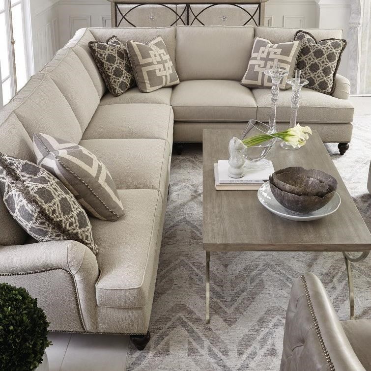 Custom 5 Seat Sectional with Flared Arms