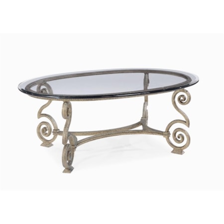 Glass Top Oval Cocktail Table
