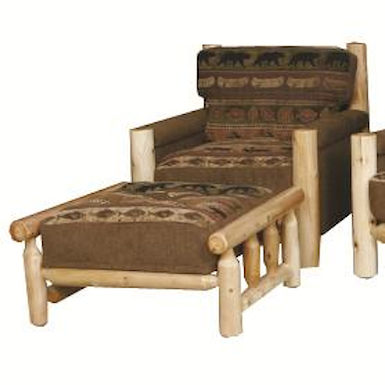 Best Craft Lodge  Log Chair & Ottoman Set