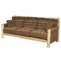 Rustic Print Log Sofa 