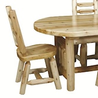 Rustic Scooped Seat Dining Side Chair