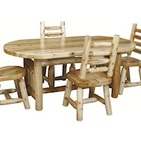 7' Rustic Oval Dining Table