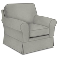 Transitional Chair with Rolled Arms and Tapered Leg