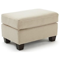 Ottoman with Wood Legs