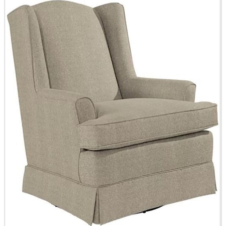 SWIVEL GLIDER WITH WING BACK AND SKIRT