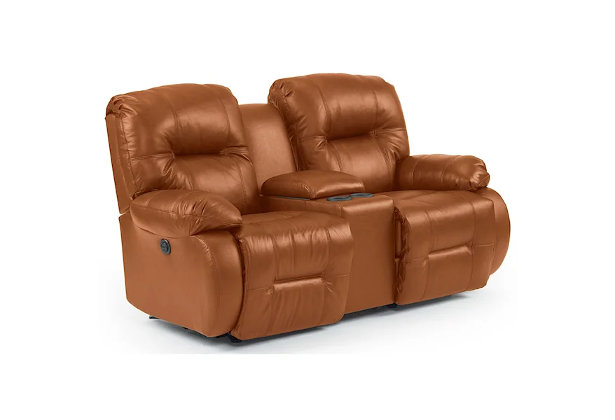 Brinley 2 Power Rocking Reclining Console Loveseat by Best Home Furnishings at VanDrie Home Furnishings