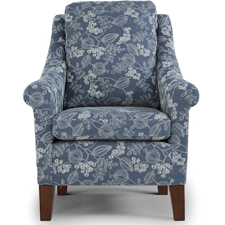 Transitional Club Chair with Reversible Seat Cushion