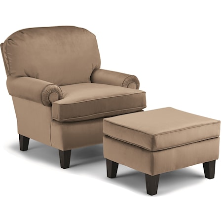 Troy Club Chair and Ottoman Set