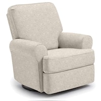 Contemporary Swivel Glider Recliner with Inside Handle