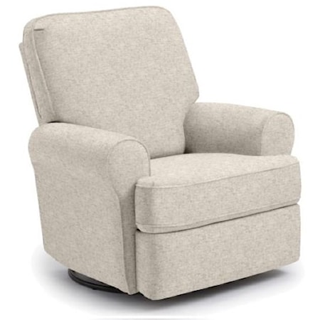 Contemporary Swivel Glider Recliner with Inside Handle