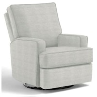 Contemporary Swivel Glider Recliner with Inside Handle