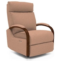 Power Rocker Recliner with Exposed Wood Arms
