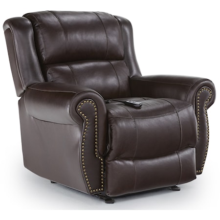 Terrill Power Rocker Recliner with Rolled Arms