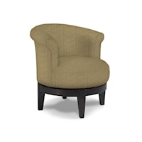 Chic Attica Swivel Chair with Traditional Rolled Chair Back