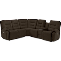 Casual Power Reclining Sectional with Cupholders