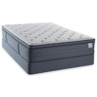 Twin Extra Long 15" Pillow Top Pocketed Coil Mattress and 5" Low Profile Solid Wood on Wood Foundation