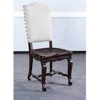 Dark Rustic Pecan Finish Dining Side Chair