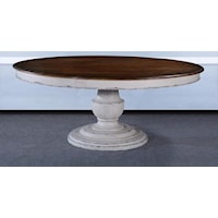 Round Antique White 72" Dining Table