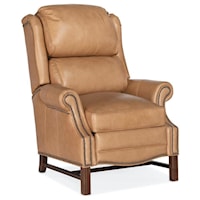 Alta High Leg Recliner with Rolled Arms and Nail Head Trim