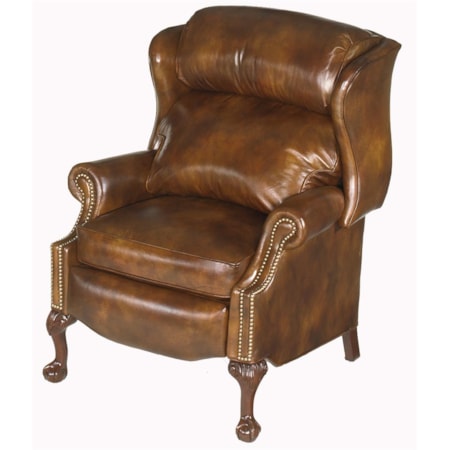 Ball & Claw Reclining Wing Chair