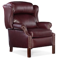 Reclining Wing Chair with Brass Nails