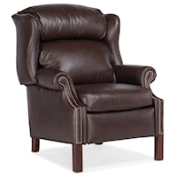 Reclining Wing Chair with Brass Nails
