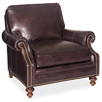 West Haven 100% Top Grain Leather 8-Way Tie Stationary Chair