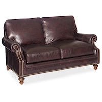 West Haven 100% Top Grain Leather 8-Way Tie Stationary Loveseat