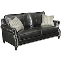 Traditional Stationary Sofa with Nailhead Trim