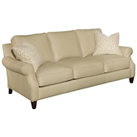 Stationary Sofa with Tapered Wood Legs