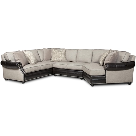 3 Pc Sectional Sofa w/ RAF Cuddler