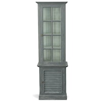 Tall Cabinet with 1 Glass Door and 1 Louvered Door