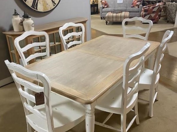 Farmhouse Dining Table with 6 Chairs