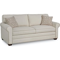 Bedford Casual 2 Seat Sofa with Rolled Arms and Exposed Wood Feet