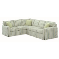 Casual Sectional Sofa with Rolled Arms and Slipcover