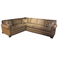 6 Seat/2 PC Stationary Sectional with Throw Pillows