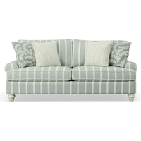 Traditional 2 Seat Sofa with Sock Arms and Turned Feet