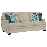 Customizable 3 Cushion Sofa with Track Arms, Box Backs and Short Tapered Legs
