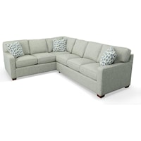 Transitional 2 Piece Sectional with Track Arms