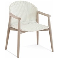 Shinnecock Bisque Teak Wicker Outdoor Dining Chair