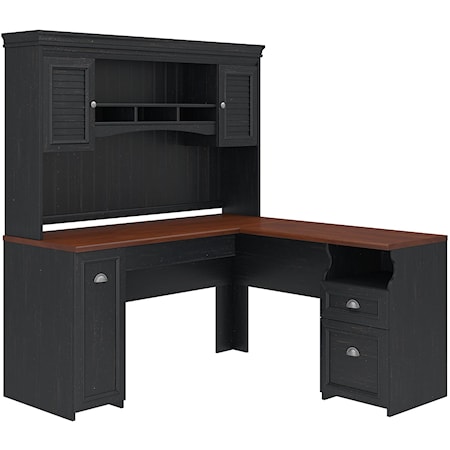 L Shaped Desk with Hutch