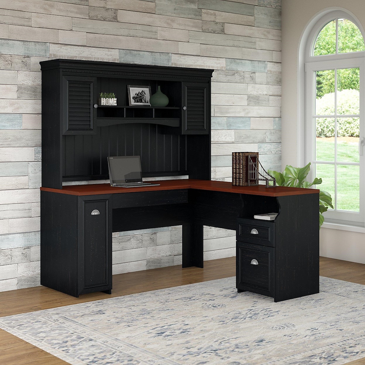 Bush Fairview L Shaped Desk with Hutch